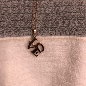 NWT - Rose Gold “Love” necklace/pendant